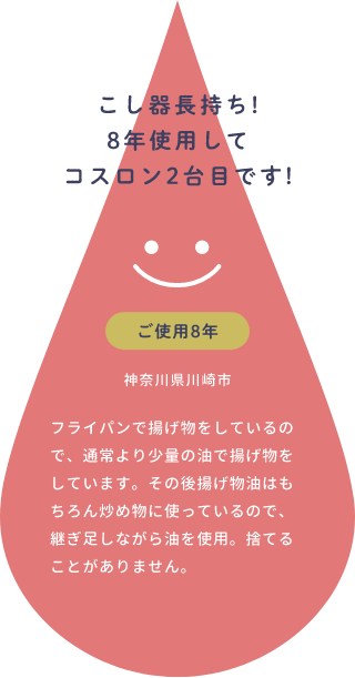 こし器長持ち!8年使用してコスロン2台目です!